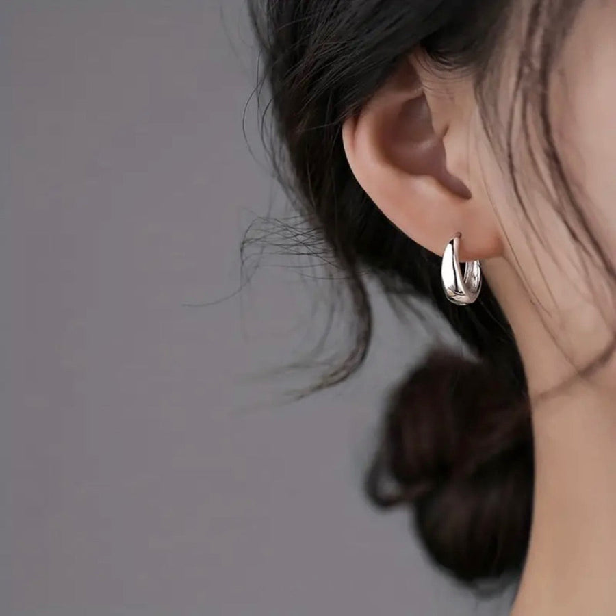 Stylish silver hoops